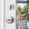 image:imageProbrico 3 Pack Entry Door Knob Set with Single Cylinder Deadbolt Combo Set Keyed Alike Brushed Nickel Door Knobs with Lock and Keys for Entrance Front DoorBrushed Nickel