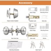 image:imageProbrico 3 Pack Entry Door Knob Set with Single Cylinder Deadbolt Combo Set Keyed Alike Brushed Nickel Door Knobs with Lock and Keys for Entrance Front DoorBrushed Nickel