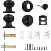 image:imageProbrico 3 Pack Entry Door Knob Set with Single Cylinder Deadbolt Combo Set Keyed Alike Brushed Nickel Door Knobs with Lock and Keys for Entrance Front DoorOil Rubbed Bronze