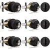 image:imageProbrico 3 Pack Entry Door Knob Set with Single Cylinder Deadbolt Combo Set Keyed Alike Brushed Nickel Door Knobs with Lock and Keys for Entrance Front DoorOil Rubbed Bronze