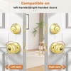 image:imageProbrico 3 Pack Entry Door Knob Set with Single Cylinder Deadbolt Combo Set Keyed Alike Brushed Nickel Door Knobs with Lock and Keys for Entrance Front DoorPolished Brass