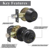 image:imageProbrico 3 Pack Entry Door Knob Set with Single Cylinder Deadbolt Combo Set Keyed Alike Brushed Nickel Door Knobs with Lock and Keys for Entrance Front DoorBlack