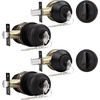 image:imageProbrico 3 Pack Entry Door Knob Set with Single Cylinder Deadbolt Combo Set Keyed Alike Brushed Nickel Door Knobs with Lock and Keys for Entrance Front DoorOil Rubbed Bronze