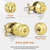 image:imageProbrico 3 Pack Entry Door Knob Set with Single Cylinder Deadbolt Combo Set Keyed Alike Brushed Nickel Door Knobs with Lock and Keys for Entrance Front DoorPolished Brass