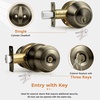 image:imageProbrico 3 Pack Entry Door Knob Set with Single Cylinder Deadbolt Combo Set Keyed Alike Brushed Nickel Door Knobs with Lock and Keys for Entrance Front DoorAntique Brass