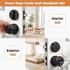 image:imageProbrico 3 Pack Entry Door Knob Set with Single Cylinder Deadbolt Combo Set Keyed Alike Brushed Nickel Door Knobs with Lock and Keys for Entrance Front DoorOil Rubbed Bronze