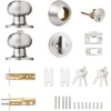 image:imageProbrico 3 Pack Entry Door Knob Set with Single Cylinder Deadbolt Combo Set Keyed Alike Brushed Nickel Door Knobs with Lock and Keys for Entrance Front DoorBrushed Nickel