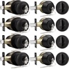 image:imageProbrico 3 Pack Entry Door Knob Set with Single Cylinder Deadbolt Combo Set Keyed Alike Brushed Nickel Door Knobs with Lock and Keys for Entrance Front DoorOil Rubbed Bronze