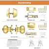 image:imageProbrico 3 Pack Entry Door Knob Set with Single Cylinder Deadbolt Combo Set Keyed Alike Brushed Nickel Door Knobs with Lock and Keys for Entrance Front DoorPolished Brass