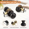 image:imageProbrico 3 Pack Entry Door Knob Set with Single Cylinder Deadbolt Combo Set Keyed Alike Brushed Nickel Door Knobs with Lock and Keys for Entrance Front DoorOil Rubbed Bronze