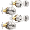image:imageProbrico 3 Pack Entry Door Knob Set with Single Cylinder Deadbolt Combo Set Keyed Alike Brushed Nickel Door Knobs with Lock and Keys for Entrance Front DoorBrushed Nickel