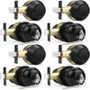 image:imageProbrico 3 Pack Entry Door Knob Set with Single Cylinder Deadbolt Combo Set Keyed Alike Brushed Nickel Door Knobs with Lock and Keys for Entrance Front DoorBlack