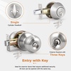 image:imageProbrico 3 Pack Entry Door Knob Set with Single Cylinder Deadbolt Combo Set Keyed Alike Brushed Nickel Door Knobs with Lock and Keys for Entrance Front DoorBrushed Nickel