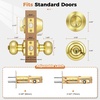 image:imageProbrico 3 Pack Entry Door Knob Set with Single Cylinder Deadbolt Combo Set Keyed Alike Brushed Nickel Door Knobs with Lock and Keys for Entrance Front DoorPolished Brass