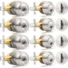 image:imageProbrico 3 Pack Entry Door Knob Set with Single Cylinder Deadbolt Combo Set Keyed Alike Brushed Nickel Door Knobs with Lock and Keys for Entrance Front DoorBrushed Nickel