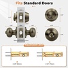image:imageProbrico 3 Pack Entry Door Knob Set with Single Cylinder Deadbolt Combo Set Keyed Alike Brushed Nickel Door Knobs with Lock and Keys for Entrance Front DoorAntique Brass
