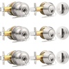 image:imageProbrico 3 Pack Entry Door Knob Set with Single Cylinder Deadbolt Combo Set Keyed Alike Brushed Nickel Door Knobs with Lock and Keys for Entrance Front DoorBrushed Nickel