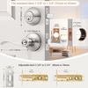 image:imageProbrico 4 Pack Keyed Alike Entry Handlset with Single Cylinder Deadbolts Combo Pack Satin Nickel Door Lever for Front and Entrance Door Interior and Exterior Entry Door Knobs Brushed NickelBrushed Nickel