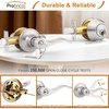 image:imageProbrico 4 Pack Keyed Alike Entry Handlset with Single Cylinder Deadbolts Combo Pack Satin Nickel Door Lever for Front and Entrance Door Interior and Exterior Entry Door Knobs Brushed NickelBrushed Nickel