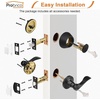 image:imageProbrico 4 Pack Keyed Alike Entry Handlset with Single Cylinder Deadbolts Combo Pack Satin Nickel Door Lever for Front and Entrance Door Interior and Exterior Entry Door Knobs Brushed NickelBlack