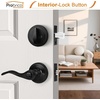 image:imageProbrico 4 Pack Keyed Alike Entry Handlset with Single Cylinder Deadbolts Combo Pack Satin Nickel Door Lever for Front and Entrance Door Interior and Exterior Entry Door Knobs Brushed NickelBlack