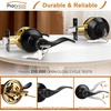image:imageProbrico 4 Pack Keyed Alike Entry Handlset with Single Cylinder Deadbolts Combo Pack Satin Nickel Door Lever for Front and Entrance Door Interior and Exterior Entry Door Knobs Brushed NickelBlack
