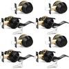 image:imageProbrico 4 Pack Keyed Alike Entry Handlset with Single Cylinder Deadbolts Combo Pack Satin Nickel Door Lever for Front and Entrance Door Interior and Exterior Entry Door Knobs Brushed NickelBlack