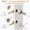 image:imageProbrico 4 Pack Keyed Alike Entry Handlset with Single Cylinder Deadbolts Combo Pack Satin Nickel Door Lever for Front and Entrance Door Interior and Exterior Entry Door Knobs Brushed NickelBrushed Nickel