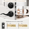 image:imageProbrico 4 Pack Keyed Alike Entry Handlset with Single Cylinder Deadbolts Combo Pack Satin Nickel Door Lever for Front and Entrance Door Interior and Exterior Entry Door Knobs Brushed NickelBlack