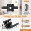 image:imageProbrico Black Door Handle with Different Keys Heavy Duty Flat Square Entry Door Lever Locks Reversible for Left and Right Handed Doors Door Levers Lockset for Interior and Exterior Doors 3 PackBlack