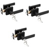image:imageProbrico Black Door Handle with Different Keys Heavy Duty Flat Square Entry Door Lever Locks Reversible for Left and Right Handed Doors Door Levers Lockset for Interior and Exterior Doors 3 PackBlack