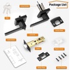 image:imageProbrico Black Door Handle with Different Keys Heavy Duty Flat Square Entry Door Lever Locks Reversible for Left and Right Handed Doors Door Levers Lockset for Interior and Exterior Doors 3 PackBlack
