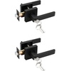 image:imageProbrico Black Door Handle with Different Keys Heavy Duty Flat Square Entry Door Lever Locks Reversible for Left and Right Handed Doors Door Levers Lockset for Interior and Exterior Doors 3 PackBlack