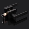 image:imageProbrico Black Door Handle with Different Keys Heavy Duty Flat Square Entry Door Lever Locks Reversible for Left and Right Handed Doors Door Levers Lockset for Interior and Exterior Doors 3 PackBlack