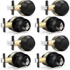 image:imageProbrico Black Keyed Alike Entry Knobs Front Door Locks Exterior Lockset and Single Cylinder Deadbolt Combination Set 2 PackBlack