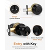 image:imageProbrico Black Keyed Alike Entry Knobs Front Door Locks Exterior Lockset and Single Cylinder Deadbolt Combination Set 2 PackBlack