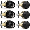 image:imageProbrico Black Keyed Alike Entry Knobs Front Door Locks Exterior Lockset and Single Cylinder Deadbolt Combination Set 2 PackBlack