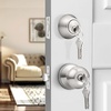 image:imageProbrico Black Keyed Alike Entry Knobs Front Door Locks Exterior Lockset and Single Cylinder Deadbolt Combination Set 2 PackBrushed Nickel