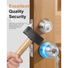 image:imageProbrico Black Keyed Alike Entry Knobs Front Door Locks Exterior Lockset and Single Cylinder Deadbolt Combination Set 2 PackBrushed Nickel