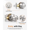 image:imageProbrico Black Keyed Alike Entry Knobs Front Door Locks Exterior Lockset and Single Cylinder Deadbolt Combination Set 2 PackBrushed Nickel