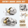 image:imageProbrico Black Keyed Alike Entry Knobs Front Door Locks Exterior Lockset and Single Cylinder Deadbolt Combination Set 2 PackBrushed Nickel