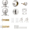 image:imageProbrico Black Keyed Alike Entry Knobs Front Door Locks Exterior Lockset and Single Cylinder Deadbolt Combination Set 2 PackBrushed Nickel