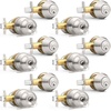 image:imageProbrico Black Keyed Alike Entry Knobs Front Door Locks Exterior Lockset and Single Cylinder Deadbolt Combination Set 2 PackBrushed Nickel