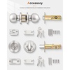 image:imageProbrico Black Keyed Alike Entry Knobs Front Door Locks Exterior Lockset and Single Cylinder Deadbolt Combination Set 2 PackBrushed Nickel