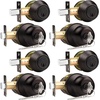 image:imageProbrico Black Keyed Alike Entry Knobs Front Door Locks Exterior Lockset and Single Cylinder Deadbolt Combination Set 2 PackOil Rubbed Bronze