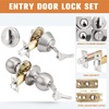 image:imageProbrico Brushed Nickel Door Knob and Single Cylinder Deadbolt Front Door Handle and Deadbolt Set Exterior Door Knob with Lock and Key 3Pack Keyed Alike ComboBrushed Nickel