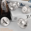 image:imageProbrico Brushed Nickel Door Knob and Single Cylinder Deadbolt Front Door Handle and Deadbolt Set Exterior Door Knob with Lock and Key 3Pack Keyed Alike ComboBrushed Nickel