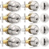 image:imageProbrico Brushed Nickel Door Knob and Single Cylinder Deadbolt Front Door Handle and Deadbolt Set Exterior Door Knob with Lock and Key 3Pack Keyed Alike ComboBrushed Nickel