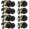 image:imageProbrico Brushed Nickel Door Knob and Single Cylinder Deadbolt Front Door Handle and Deadbolt Set Exterior Door Knob with Lock and Key 3Pack Keyed Alike ComboBlack