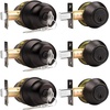 image:imageProbrico Brushed Nickel Door Knob and Single Cylinder Deadbolt Front Door Handle and Deadbolt Set Exterior Door Knob with Lock and Key 3Pack Keyed Alike ComboOil Rubbed Bronze